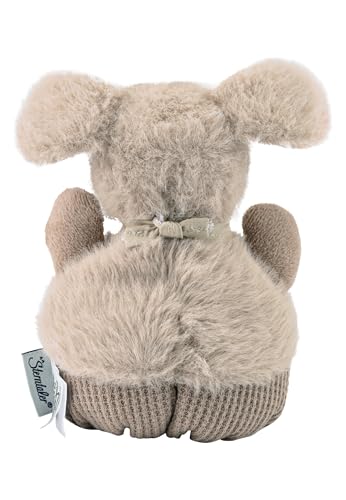 Sterntaler Knuddelsäckchen Hund Lucky - Kuscheltier Hund für Baby und Kinder aus weichem Flausch und Pikee - Spielzeug mit Rassel zum Entdecken, Kuscheln & Spielen, graubeige