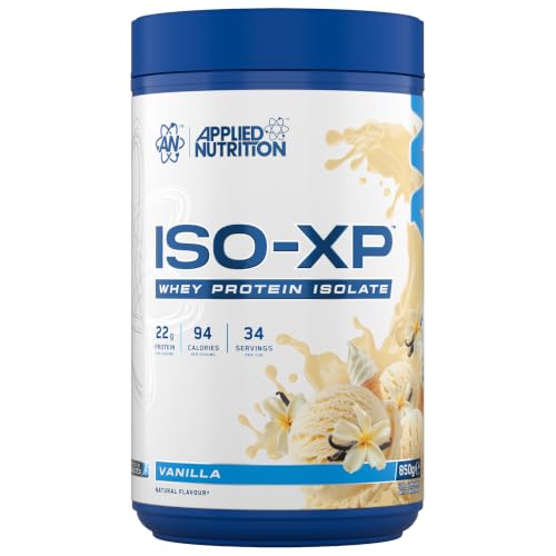 Applied Nutrition ISO-XP Whey Protein Isolate Over 21g Protein Low Carb Low Fat BCAA-Rich Fast Absorption Soy-Free Halal-Certified (850g - 34 Servings) (Vanilla)
