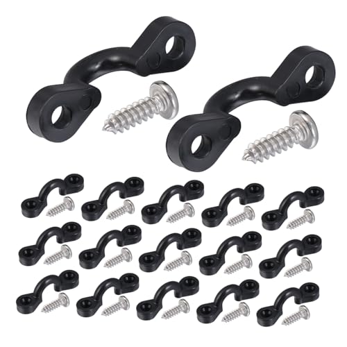 SUPVOX 30 Piezas Kit de Bucles de Cubierta para Kayak Negros Accesorios Resistentes la Intemperie con Tornillos de Acero Inoxidable para Montaje de Líneas y Amarre Seguro y Kayaks