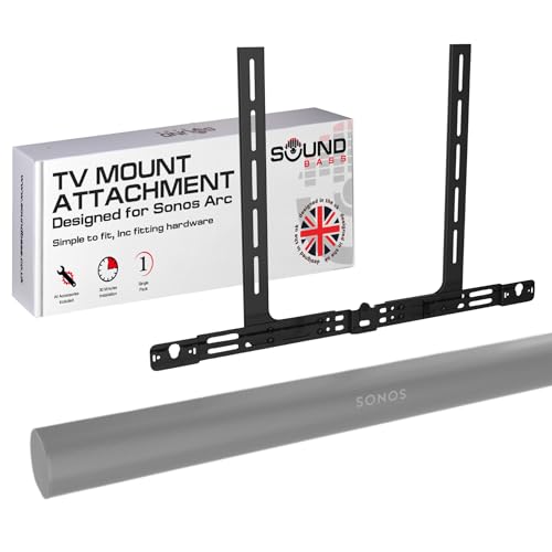 Sound bass Arc TV Mount Black Compatible with Sonos Arc Soundbar and Ultra Version Mounting Bracket for TV Hardware Kit Included Designed in the UK