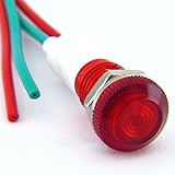 (10) Yuco YC-9WRT-23R-120-10 Miniature Indicator Light 9mm Fresnel Dome Cap AC/DC Red 120V