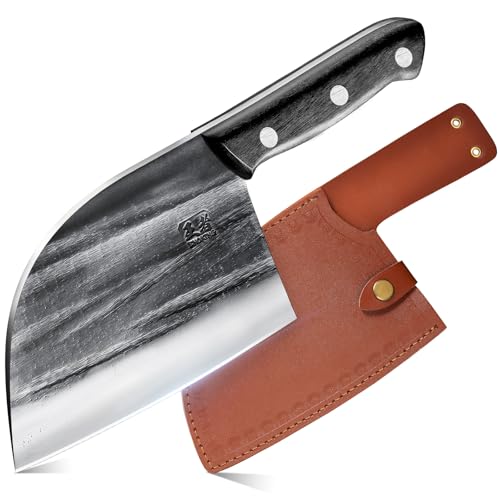 ENOKING High Carbon Steel Chef Knife, Kitchen Knife with Leather Sheath ENOKING High Carbon Steel Chef Knife, Kitchen Knife with Leather Sheath
