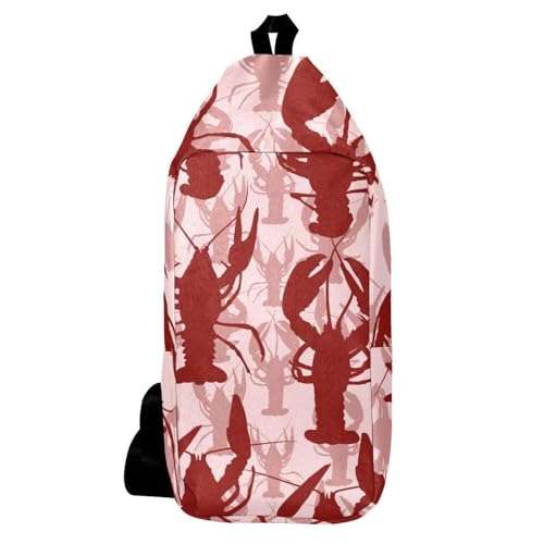 Sac à dos à bandoulière homard, sac de poitrine compact 16x36.5cm pour voyager les mains libres