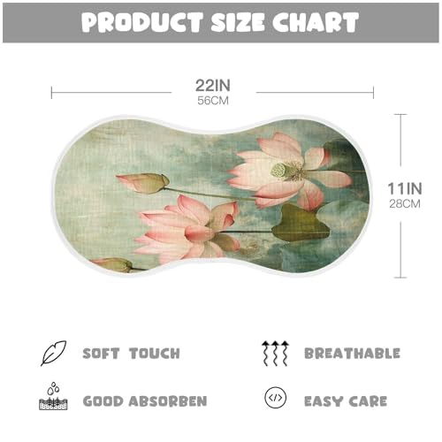 Beautiful Lotus Burp Cloths Cotton Baby Washcloths,Large 22x11in Burping Cloth Absorbent and Soft for Newborn Baby Boys and Girls,1 Pack4