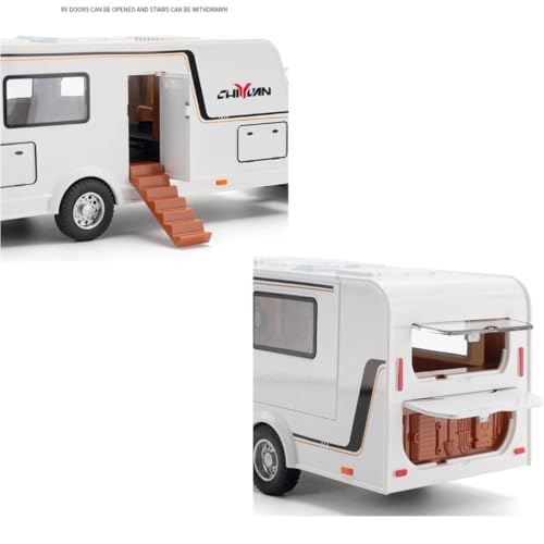 Image of 1:32 Wrangler Rubicon with Trailer - White Alloy Diecast Pullback Metal Car Toy with Sound Light & Opening Doors - Best Gift Toy for Kids