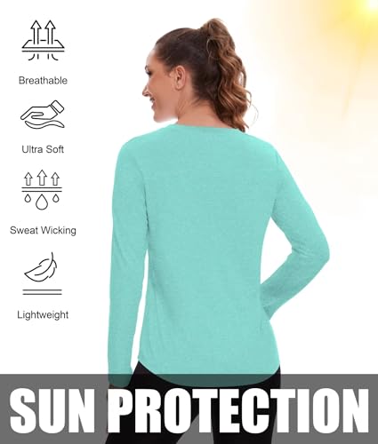 7 Pack Womens Long Sleeve Athletic Shirts UV Sun Protection UPF 50+ Quick Dry Workout Running Tops V Neck4