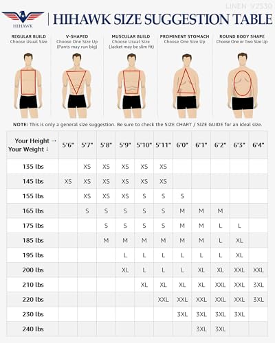 Hihawk Linen Suit for Men, 2 Pieces Casual Blazer and Pants, Summer Beach Wedding Suit Groomsmen Prom Tuxedo4