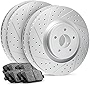 R1 Concepts Front Rear Brakes and Rotors Kit |Front Rear Brake Pads| Brake Rotors and Pads| Ceramic Brake Pads and Rotors |fits 2019-2021 Ram 1500