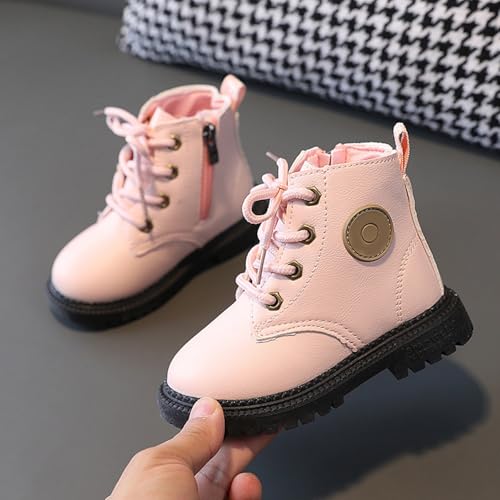 IWIHMIV Girls Ankle Booties Riding Boots Girls Winter Boots Little Girls Leather Lace-Up Winter Boots Fashion Riding Boots2