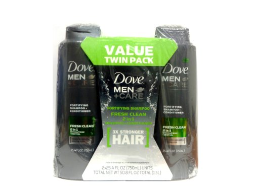 Dove Men's Shampoo + Conditioner Value Pack 2 in 1 Fresh Clean