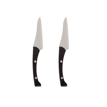 Knork Pakkawood Walnut Paring Knife, 3.5 Inch High Carbon Stainless Steel, 2 Piece Set