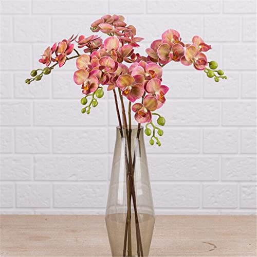 Kunstmatige Latex Butterfly Orchideebloemen 7 Heads Goede Phalaenopsis Orchid 25" for Wedding Decoratieve Flower Gedroogd Bloemboeket (Color : Pink) - Afbeelding 5