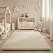 Ophanie Area Rugs for Bedroom, Christmas Upgrade Non-Slip Ivory Fluffy Soft Shag Living Room Carpet, Indoor Floor 4x6 Fuzzy Shaggy Living Room Plush Nursery Rug for Kids Home Dorm Decor Aesthetic