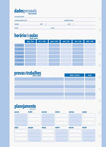 Caderno de 10 Matérias - Pacote com 4 Unidades Jandaia, Multicor