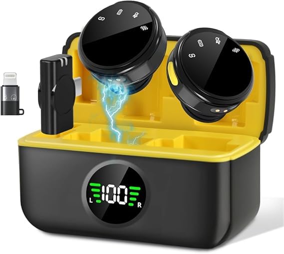 KIT MICROFONE LAPELA WIRELESS COM 2 IPHONE IOS ONMC827