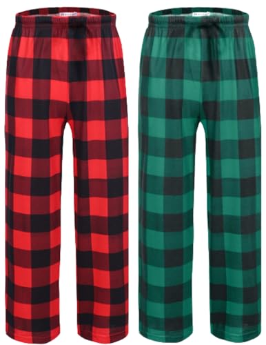 Ekouaer - Ekouaer 2 Pack Girls PJ Pants Soft Elastic Waist Pajamas Bottoms Comfy Lounge Long Pants with 2 Pockets 6-14 Years GP20 130 - -33%