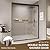 CAGUUIA 56"-60" W x 72" H Double Sliding Shower Door, Semi-Frameless Bypass Bathroom Shower Door with 1/4" (6mm) Tempered Safety Glass & Explosion-Proof Film for Walk-in Shower, Matte Black