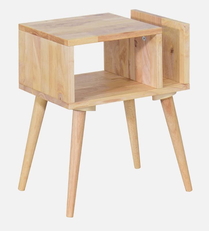 Image of Atlas Solid Wood END Table for Living Room and Bed Room| Premium Design Side Table for Home | Natural Finish, Solid Mango Wood | Ideal for Home Decor