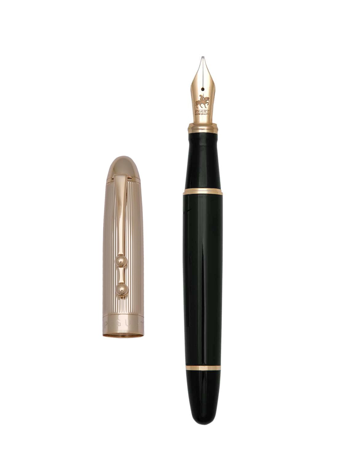 Piguet Penna Roller Di Lusso Taurus Con Pennino Placcato Oro - Colore Marble Vert, Confezione Regalo Premium - 2