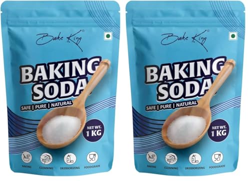Image of BAKE KING Soda 1kg, Pure & Versatile for Baking, Cleaning, and Deodorizing | Food-Grade Sodium Bicarbonate | Baking, Cooking & Cleaning | Cleaner for Kitchen soda 1kg (Pack of 2)