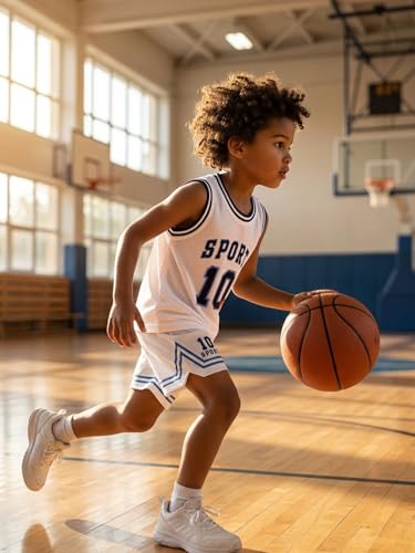 Image of Volunboy Kids Sports Shorts Sets Boys Jerseys Tracksuit 2 Piece Basketball Performance Tank Top and Mesh Shorts Set