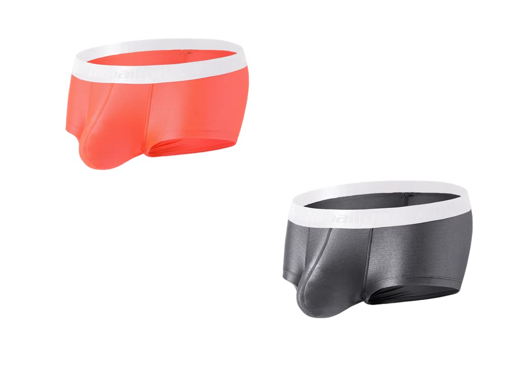 BIATWOWR Herren Boxershorts Unterwäsche aus Seide mit Einem Beutel Sexy und Atmungsaktive