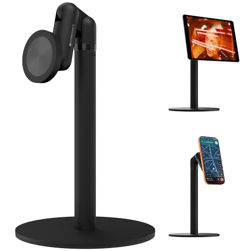 Image of Zebronics Magnetic Mobile & Tablet Holder, 360 Rotation, Multi-Angle Adjustment, Height Adjustable, MagSafe Compatible with Metal Ring, N52 Magnet (MS500)