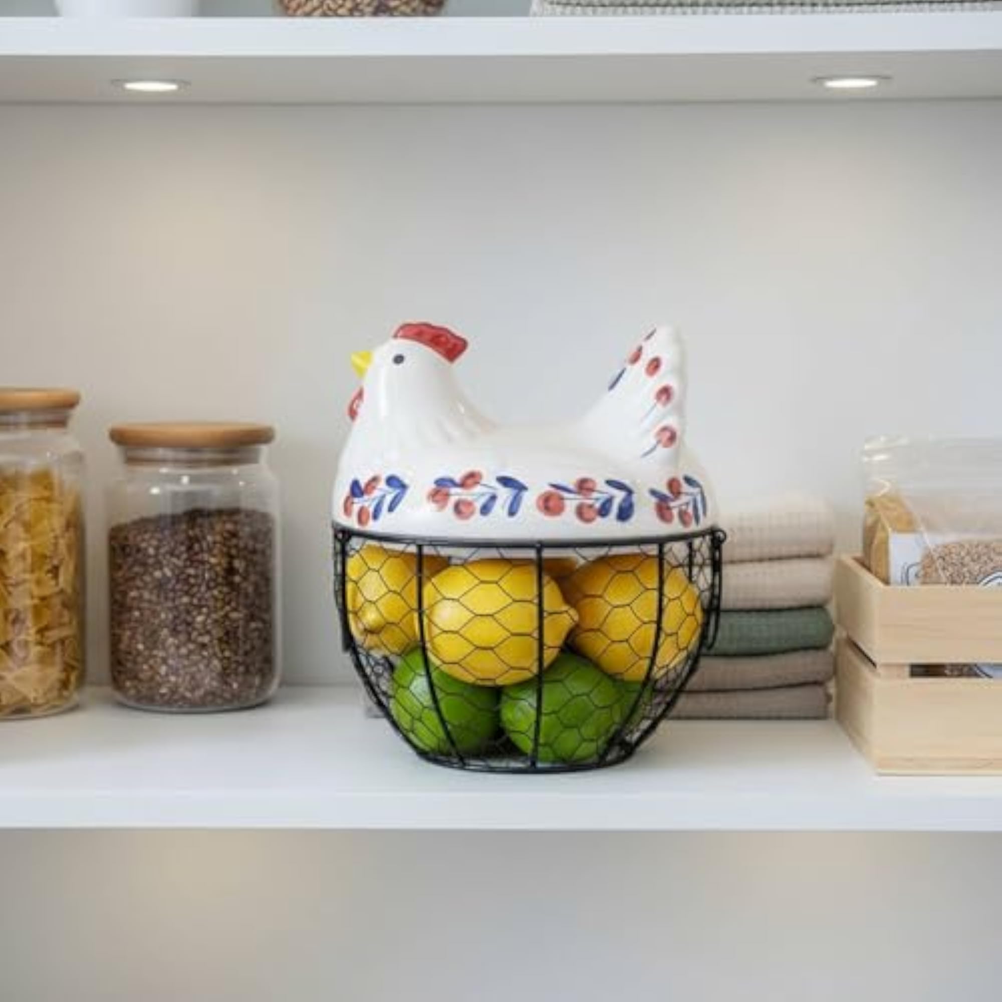 Multi-Purpose Ceramic Chicken Basket Holder
