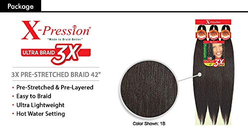 MULTI PACK DEALS! Outre Braids X-Pression Kanekaion 3X Pre Stretched Braid 42" (3-PACK, 1B)