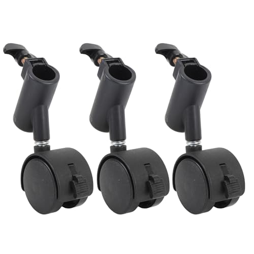 3 Packs Professional Swivel Caster Wheels Set, 360° Rotating Smooth & Quiet 16MM Light Stand Rolling Wheels Photography C Stand for Studio Video Live Streaming