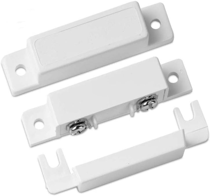 Surface Mount Wired Door Alarm Magnetic Contact Reed Switch Alarm Sensor for Door Security and Window Alarms Quick Connect W/Spacers, Screws and Cover White (2PK)