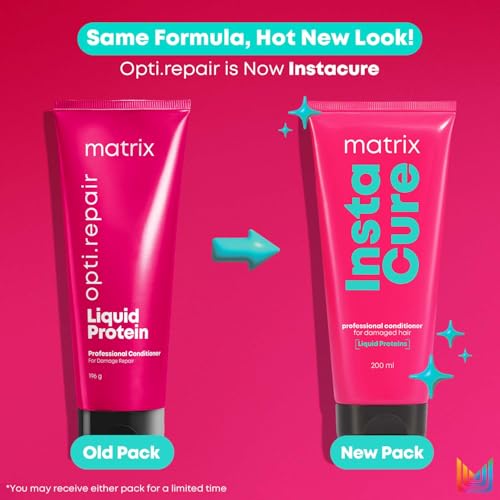 Image of Matrix InstaCure Professional Liquid Protein Conditioner, for Damaged Hair | Reduced Split Ends, Breakage, Knotting | For All Hair Types | Paraben Free