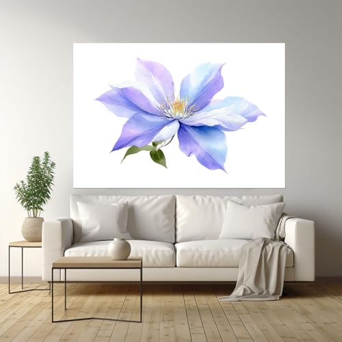 Tableau fleurs clématite violette HOQIU pour habiller un mur vide - 4