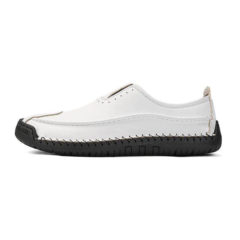 Casual Loafers for Men Shoes Leather Shoe Mens Driving Men's Boat Black White Brown Khaki Blue Size Dress Male Handmade2