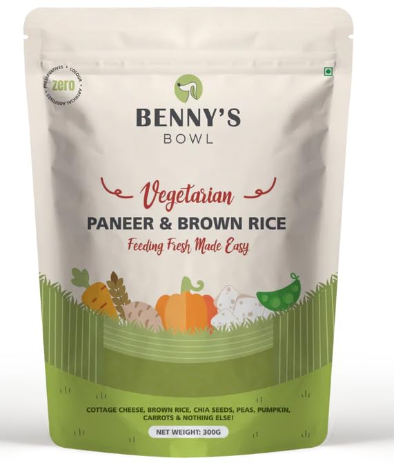 BENNY'S Bowl Benny's Bowl Fresh Dog Food - Paneer and Brown Rice Recipe - Single Pack x 300g | Vegetarian, All Life Stages, Wet