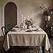 Solino Home 100% Linen Tablecloth - 60 x 120 Inch Natural, Natural Fabric, European Flax - Athena Rectangular Tablecloth for Indoor and Outdoor use