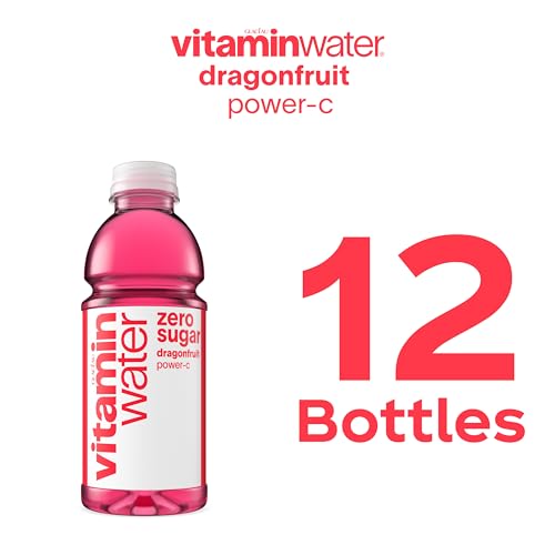 Image of Vitaminwater Zero Power-c, Dragonfruit Flavored, Electrolyte Enhanced Bottled Water with Vitamin b5, b6, b12, 20 Fl Oz, 12 Pack