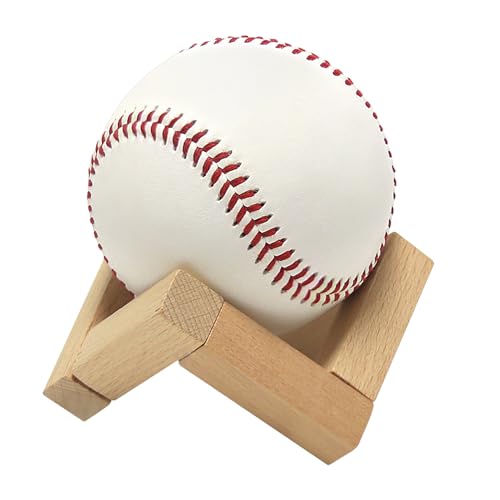 Miryelis 1 Pcs Wooden Baseball Display Stand Baseball Holder for Memorabilia Stable Ball Stand for Softball Crystal Party Decor