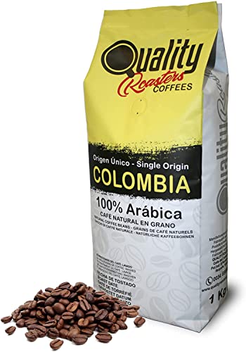 Grains de café naturels. 100% Arabica. Origine unique Colombie. 1kg. Torréfie artisanal. Torréfaction moyenne Cover