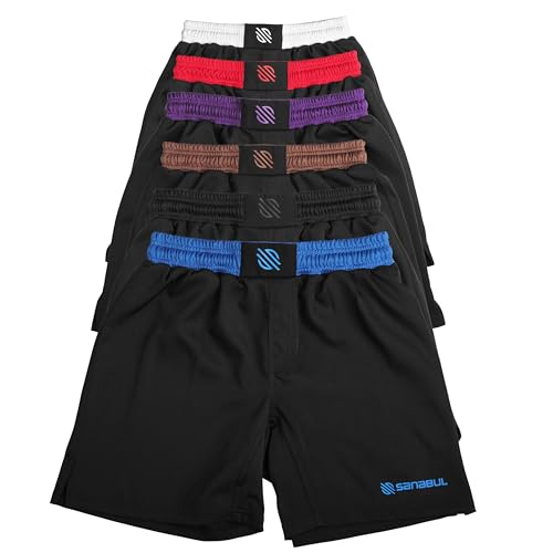 Sanabul Essential MMA Shorts for Men Boxing No Gi Jiu Jitsu Grappling BJJ Shorts, Blue 34 inch W