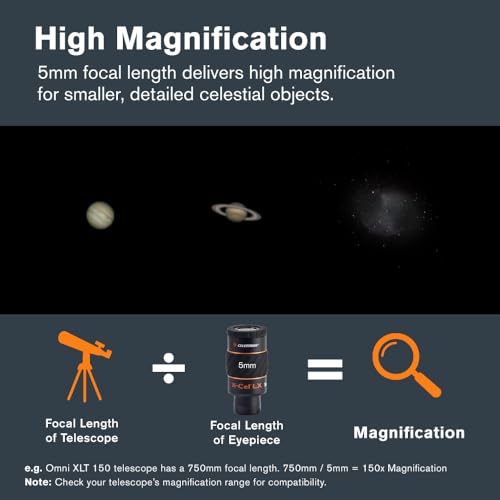 Celestron 93421 X-Cel LX Series 1.25 inch / 5mm Eyepiece, Black