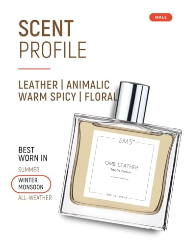 Image of EM5 OMB Leather Unisex Perfume | Eau de Parfum Spray for Men & Women | Strong and Lasting Fragrance | Leather Animalic Earthy | 50 ml