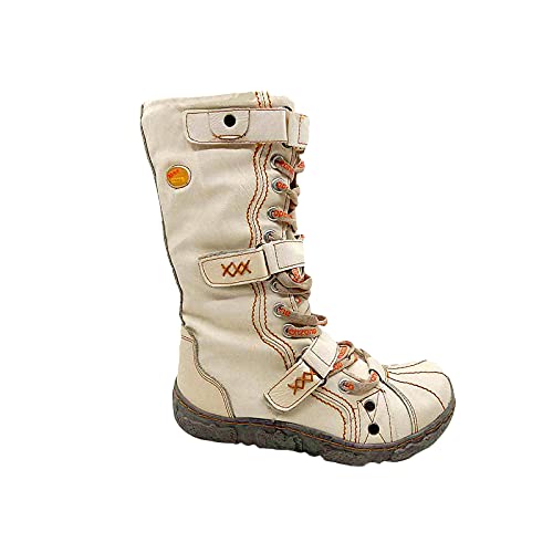 TMA EYES Strape-Accent Washed PU Leather Flat Women's Boot With Plus Size2