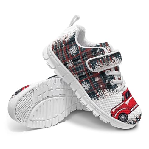 Yzaoxia Christmas Little/Big Kids Tennis Shoes Mesh Shoes with Strap