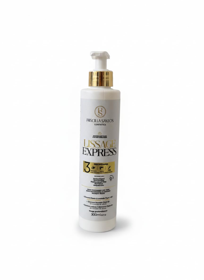 Lissage Express - Tenue jusqu’à 1 an - Lissage Brésilien Professionnel Sans Rinçage – Cheveux Lisses Rapidement en peu d'étapes – Sans Formol - Formule enrichie en actifs hautement nutritifs - 300ml