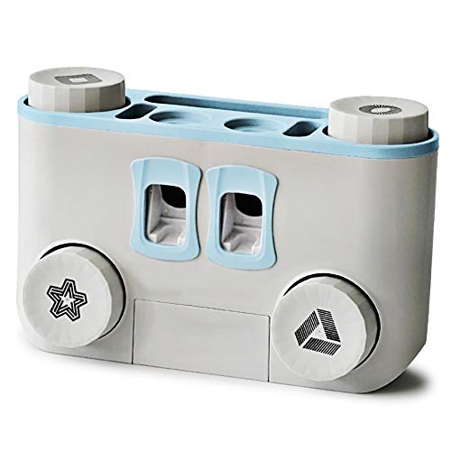 Preisvergleich Produktbild GreenAppoint Kein Drill hängend Wand Zahnbürste und Zahnpasta-Halter montiert Adhesive Zahnbürsten Organizer Wash-Box, Familienmitglieder Cups - Blau