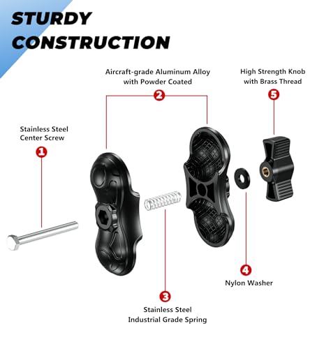 Image of VAZESWIN 1.5 inch Ball Aluminum Alloy Double Socket Arm, 3.5 inch Length Short Arm (Pack of 2)