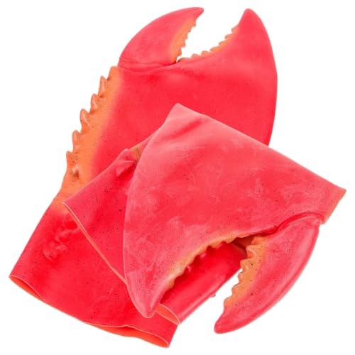 Guantes de pinza de cangrejo de silicona rojos accesorios creativos para disfraces festivos