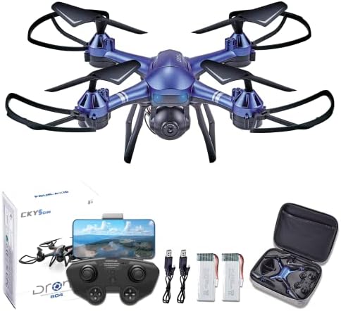 CKYSCHN Drone with Camera, 1080P Drones for Kids Adults, APP Control RC Quadcopter & 2 Batteries for Beginners, 360°Flips Drone, Auto Return, Altitude Hold, Headless Mode, One Key Take Off & Landing (Blue)