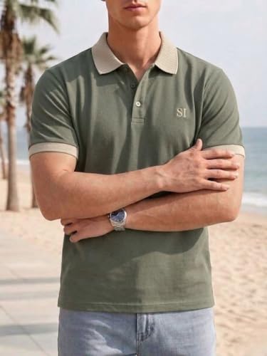 Image of SMOWKLY Men's T-Shirt | Stylish T Shirt with a Ribbed Collar | Soft Breathable Lightweight Polyester Blend | Stylish Regular Fit Casual TShirt for Men.